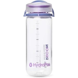 HydraPak Recon Twist & Sip – Wide Mouth Recycled Plastic Water Bottle (24oz or 32oz) – Eco Friendly, BPA Free, Easy Carry(Clear / Iris & Violet)