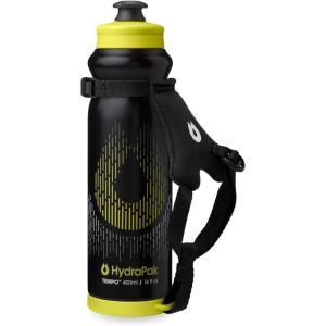 HydraPak Tempo Pro 525ml – Handheld Running Squeeze Bottle for Training and Race Day Hydration with Removable Strap (525ml/17oz) – White(Black)