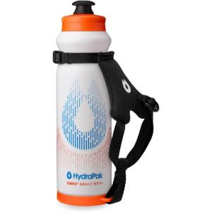 HydraPak Tempo Pro 525ml – Handheld Running Squeeze Bottle for Training and Race Day Hydration with Removable Strap (525ml/17oz) – White(White)