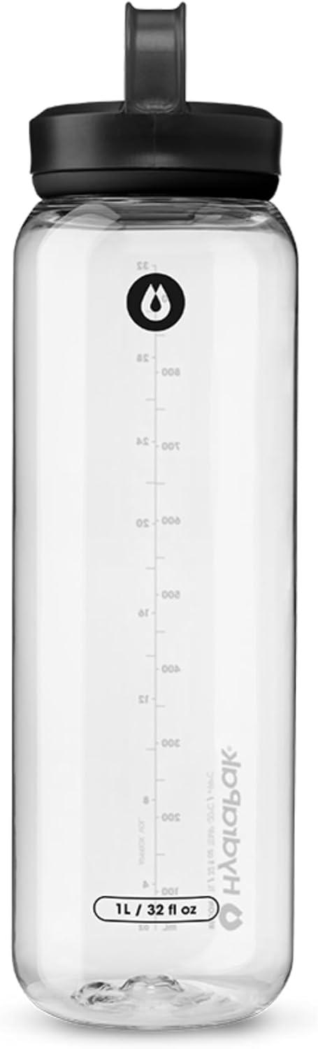 imageHydraPak Recon Clip ampamp Carry Wide Mouth Recycled Plastic Water Bottle 24oz or 32oz Eco Friendly BPA Free Tethered CapClear
