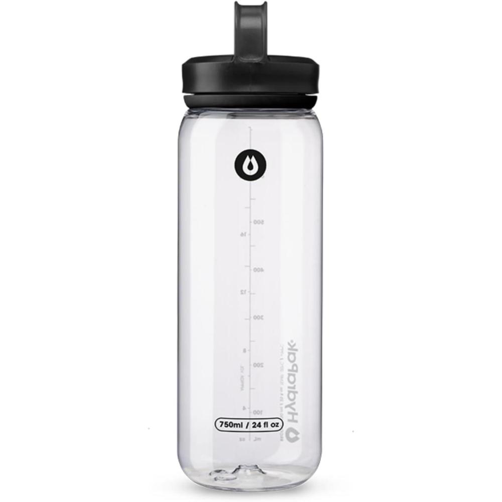 imageHydraPak Recon Clip ampamp Carry Wide Mouth Recycled Plastic Water Bottle 24oz or 32oz Eco Friendly BPA Free Tethered CapClear