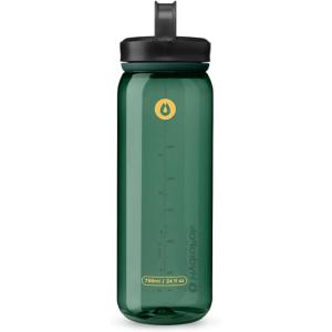 HydraPak Recon Clip & Carry – Wide Mouth Recycled Plastic Water Bottle (24oz or 32oz) – Eco Friendly, BPA Free, Tethered Cap(Aspen Green)