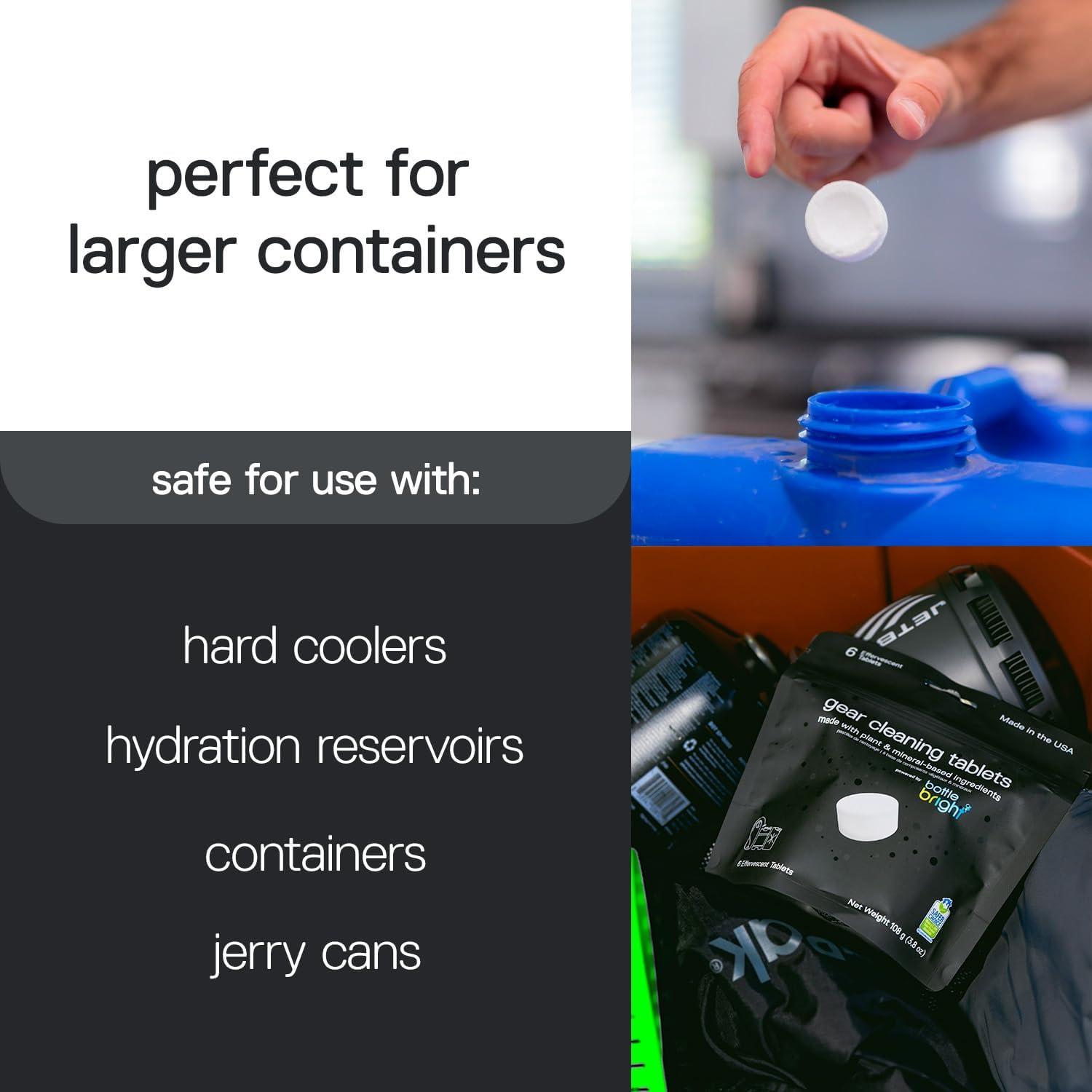 imageGear Cleaning Tablets by Bottle Bright 6 or 20 Count EPA Safer Choice Certified Hydration Reservoir Large Container ampamp Water Storage System Cleaner20 Count