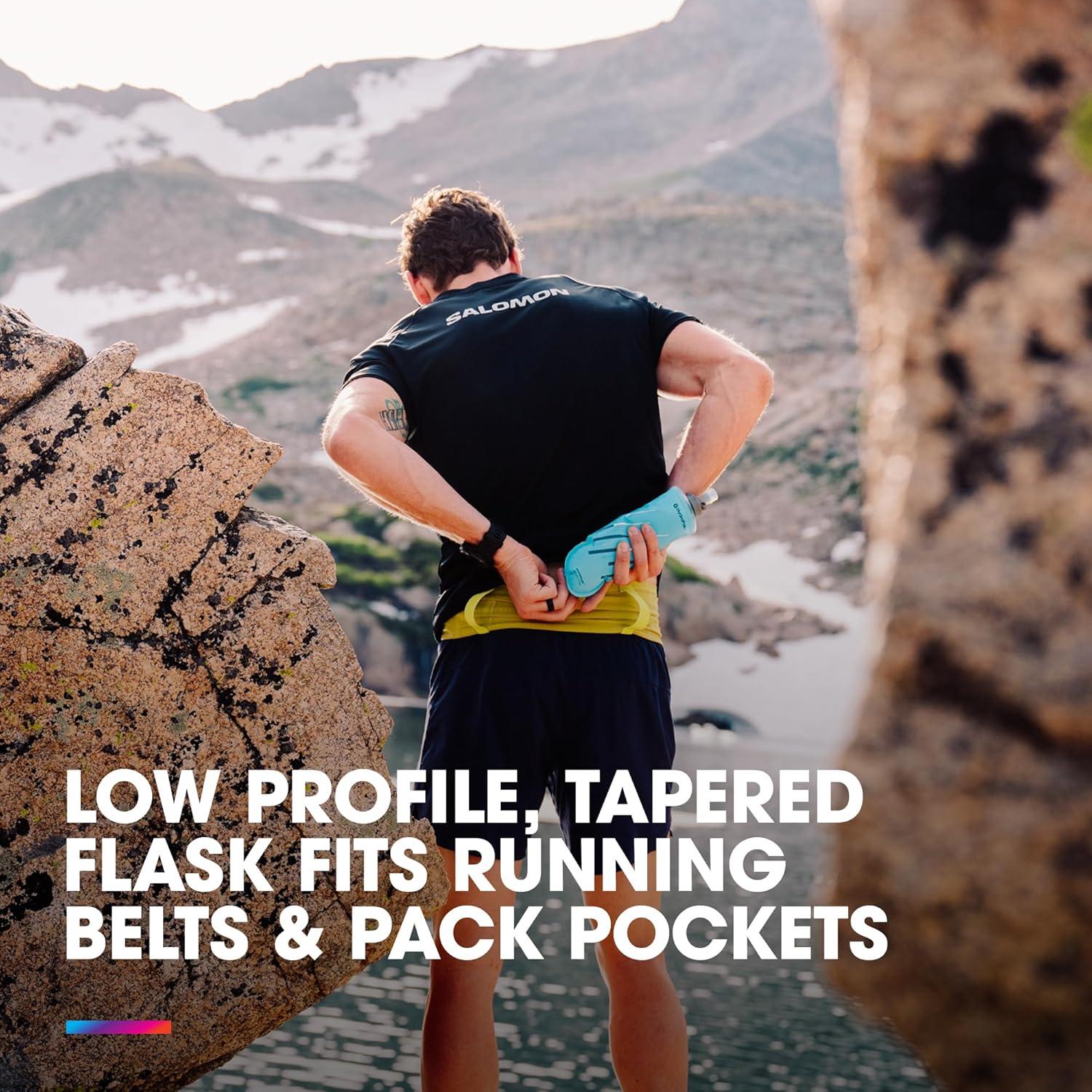 image:imageHydraPak PocketFlask 500ml Compressible Low Profile Soft Flask Water Bottle Ideal Fit for Run Belts and Form Fitting Pockets with Locking Cap 500ml17ozMalibu