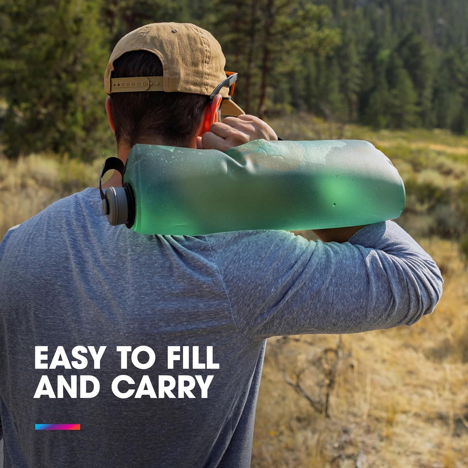 image:imageHydraPak Seeker Collapsible Camping Water Storage 3L BPA amp PVC Free Hydration Reservoir Bag Leak Proof Sage Green