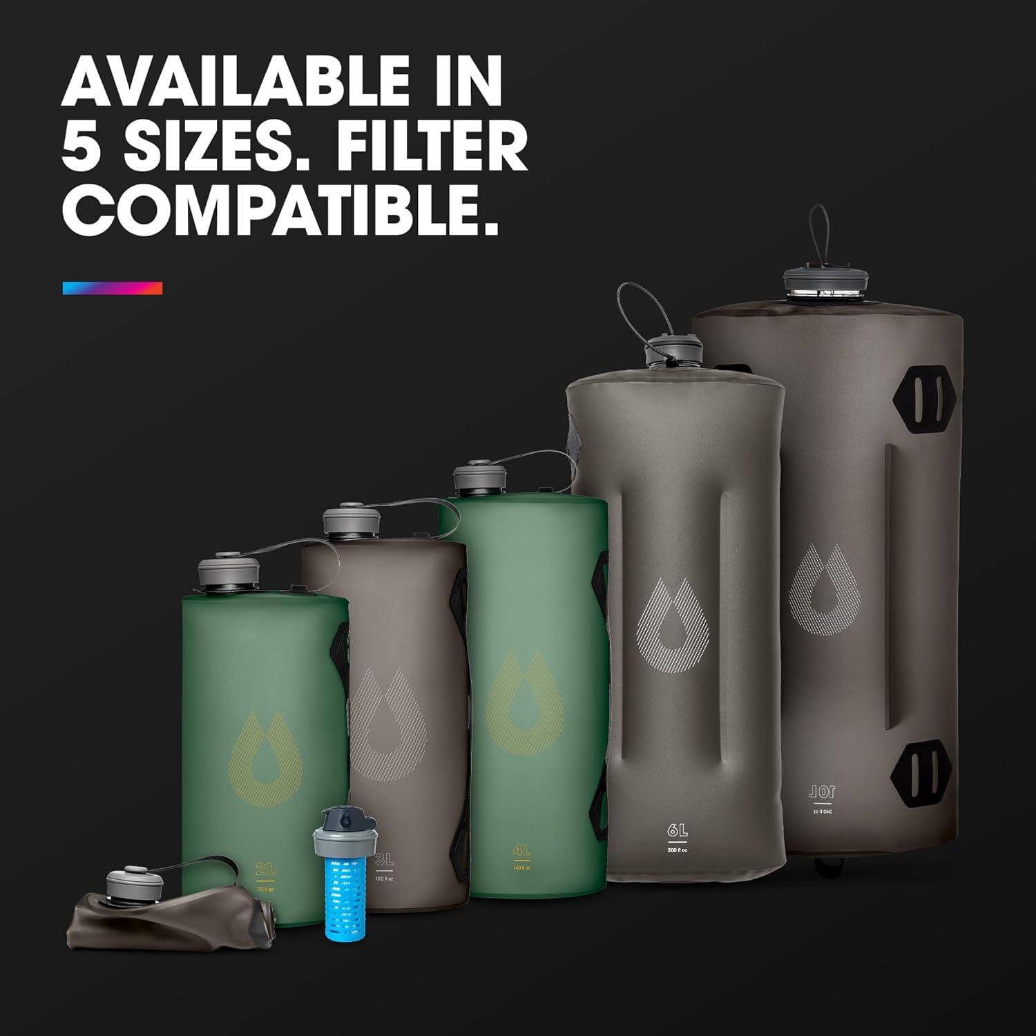 image:imageHydraPak Seeker Collapsible Camping Water Storage 4L BPA amp PVC Free Hydration Reservoir Bag Leak Proof Sage Green