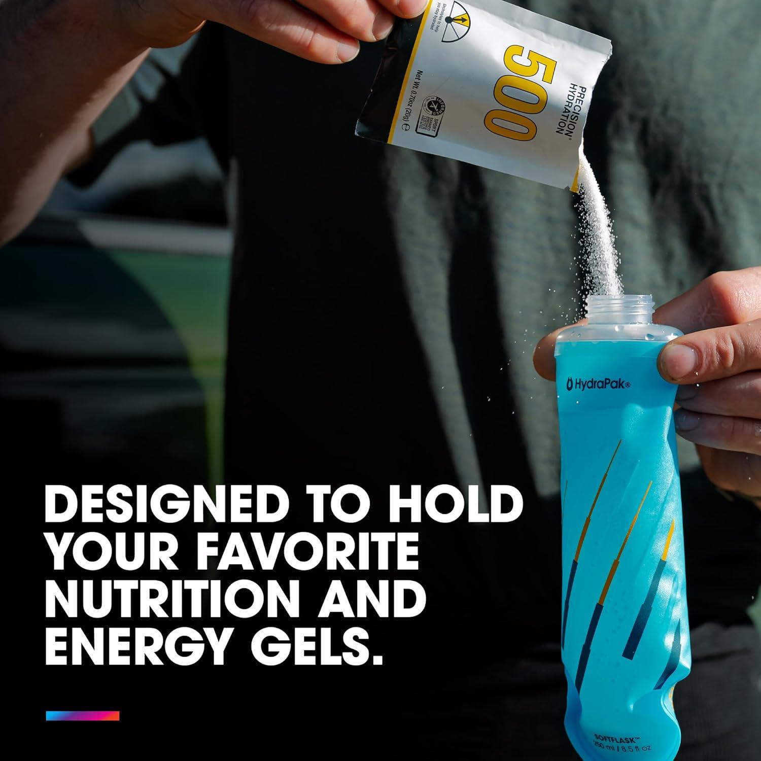 image:imageHydraPak SoftFlask Collapsible Nutrition Flask 150ml or 250ml BPA Free Easy Open Cap Foldable LightweightNew 250ml 2pack