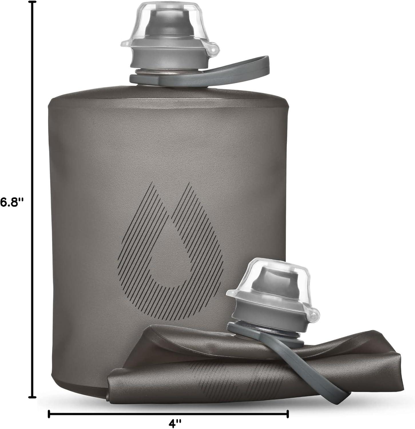 image:imageHydraPak Stow Collapsible Water Bottle 350ml 500ml 1L Ultralight LeakProof BPAFree Filter Compatible Travel amp Hiking FlaskMammoth Grey