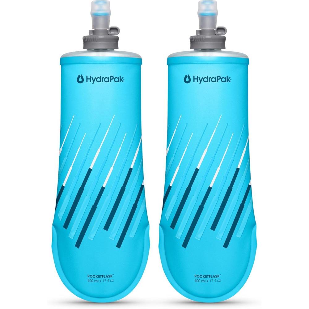 image:imageHydraPak PocketFlask 500ml 2Pack Compressible Low Profile Soft Flask Water Bottle Ideal Fit for Run Belts and Form Fitting Pockets with Locking Cap 500ml17oz
