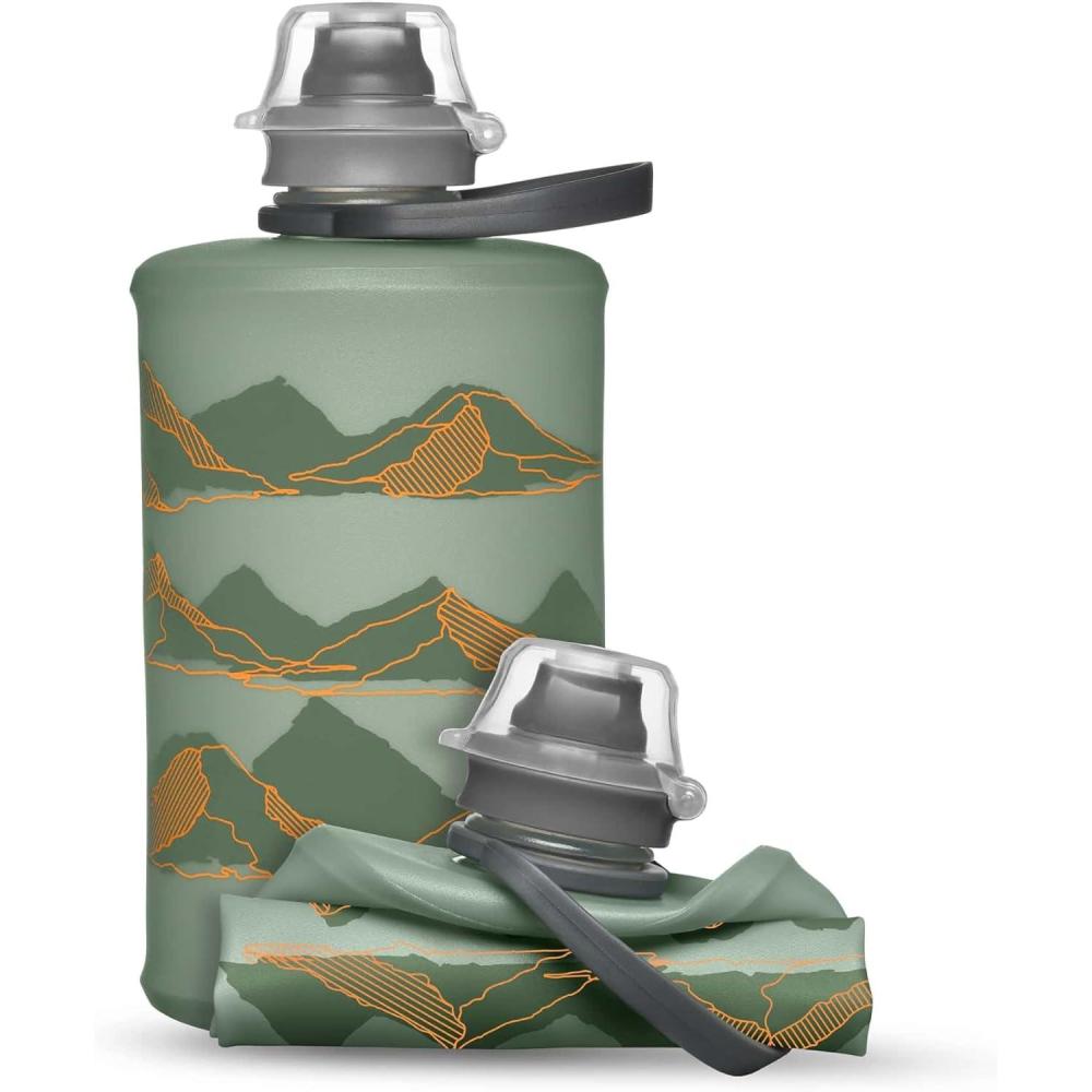 image:imageHydraPak Stow Collapsible Water Bottle 350ml 500ml 1L Ultralight LeakProof BPAFree Filter Compatible Travel amp Hiking FlaskMTN Sutro Green