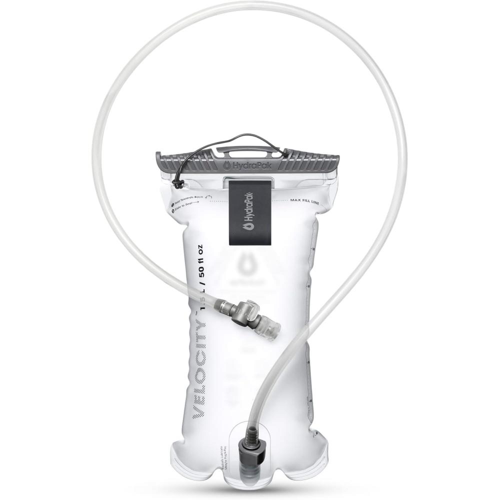 image:imageHydraPak Velocity Hydration Reservoir 15L or 2L Slim Profile Water Bladder SelfSealing Bite Valve Leak Proof Reversible Dishwasher SafeClear