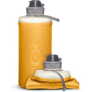 HydraPak Flux – Collapsible Backpacking Water Bottle (750ml, 1L, 1.5L) – BPA Free, Ultra Light, Spill-Proof Twist Cap(*NEW* Golden Yellow)