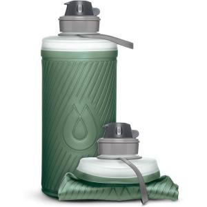 HydraPak Flux – Collapsible Backpacking Water Bottle (750ml, 1L, 1.5L) – BPA Free, Ultra Light, Spill-Proof Twist Cap(*NEW* Sage Green)