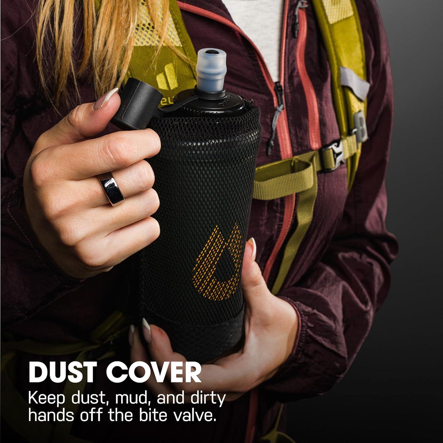 image:imageHydraPak PackFlask 500ml or 750ml Harness Mounted Water Bottle for Backpacks HandsFree EasyAccess UltraLight Collapsible Pack Softflask for Hiking amp BackpackingGolden Yellow