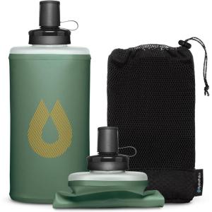 HydraPak PackFlask (500ml or 750ml) – Harness Mounted Water Bottle for Backpacks – Hands-Free, Easy-Access, Ultra-Light, Collapsible Pack Softflask for Hiking & Backpacking(Sage Green)