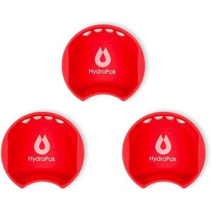 HydraPak Watergate Wide Mouth Splash Guard – BPA & PVC Free – Fits Most Wide Mouth Bottles(Red 3-pack)