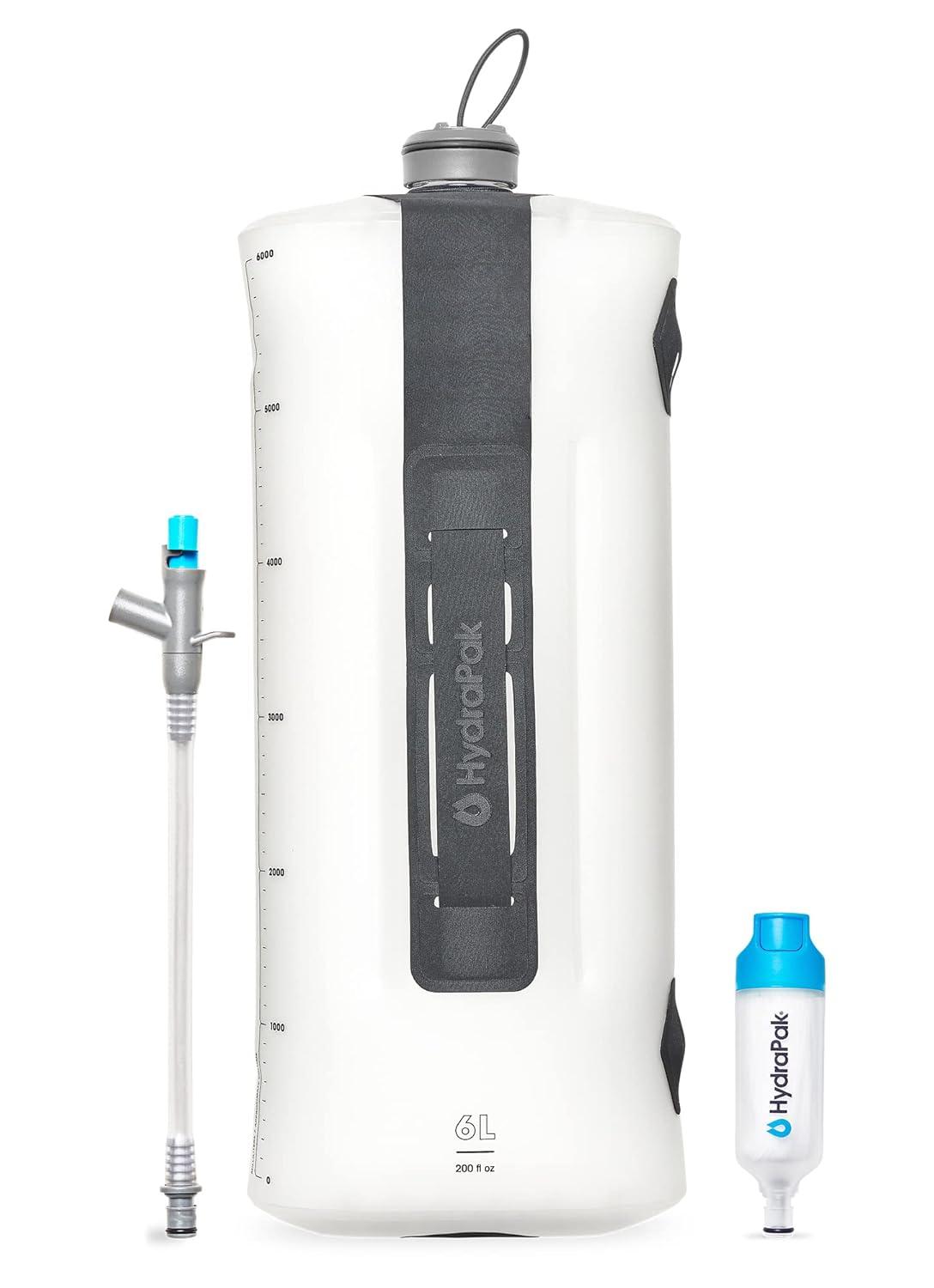 image:imageHydraPak Seeker 6L Gravity Filter Kit Dual Bag Filtration System Collapsible amp Packable Lightweight HighCapacity BPAFree for Camping Backpacking Emergency PreparednessClear